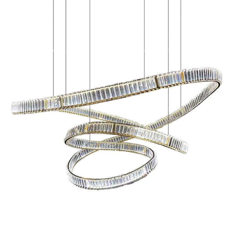 Villa Empty Living Room Chandelier Designer Light Luxury Art Stairwell Duplex Atmosphere Restaurant Crystal Hanging Lighting