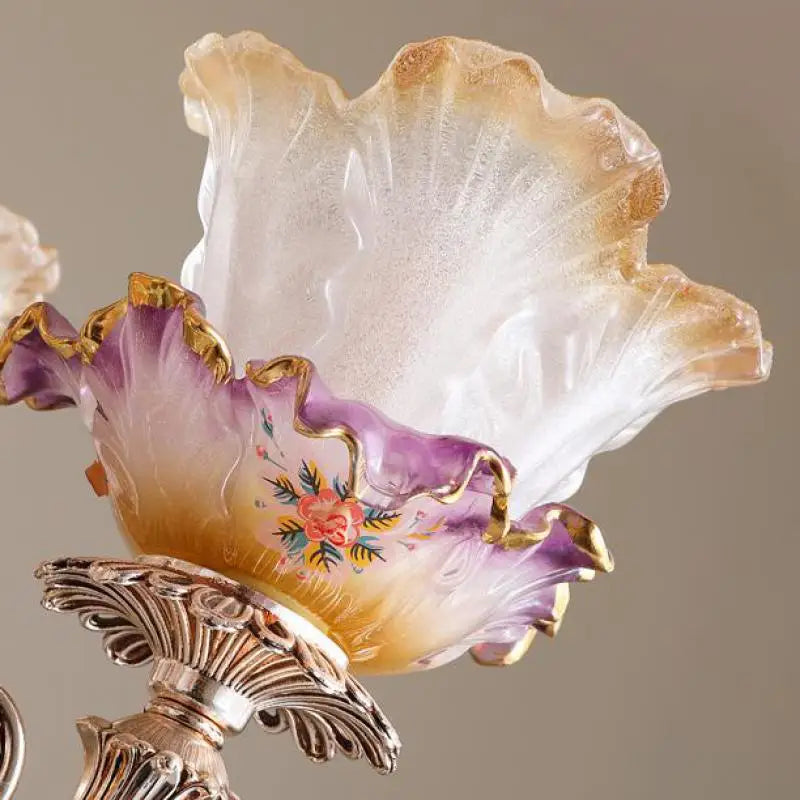 Villa French chandeliers duplex living room lamps European ceramic hall crystal lamp stairs three-story Ceiling Chandelier