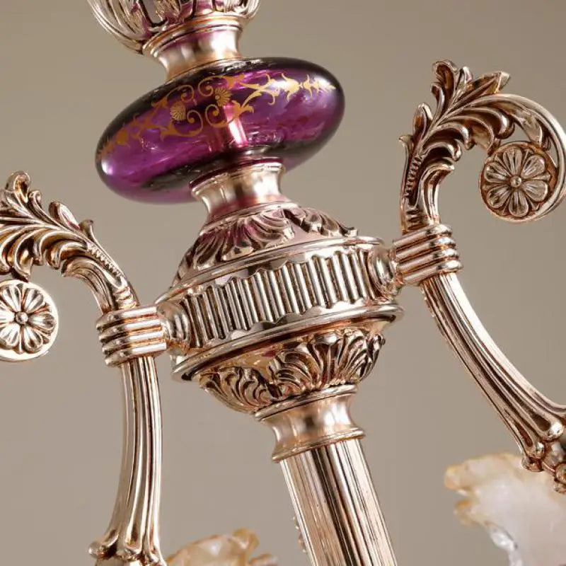 Villa French chandeliers duplex living room lamps European ceramic hall crystal lamp stairs three-story Ceiling Chandelier