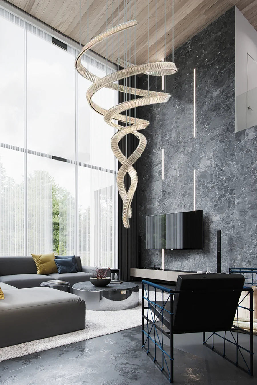 Villa High Ceiling Living Room Large Chandeliers Crystal Lamp Designer Light Luxury Art Hollow Staircase Duplex Loft Chandelier