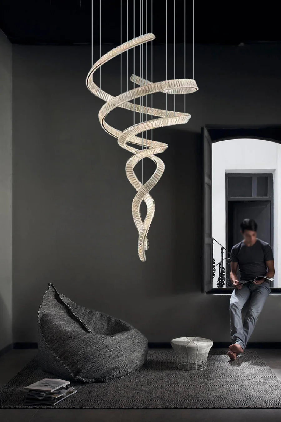 Villa High Ceiling Living Room Large Chandeliers Crystal Lamp Designer Light Luxury Art Hollow Staircase Duplex Loft Chandelier