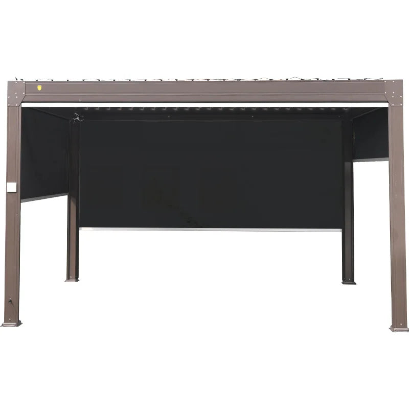 Villa outdoor sunshade, garden new Chinese style sunshade, sunny outdoor aluminum alloy pavilion