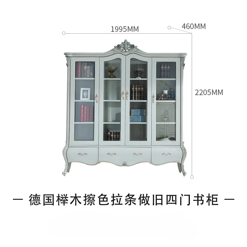 Villa study, European style solid wood 1.5m desk, bedroom, writing desk, desk