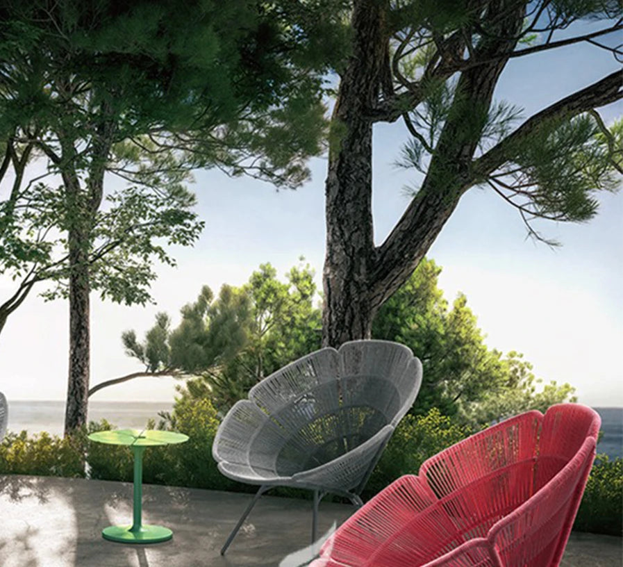 Vine Weaving Sofa, Tables, Chairs, Vine Chair Creative Petal Lotus Bedding Furniture, Garden Courtyard Waterproofing