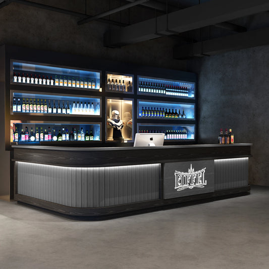 Vintage Industrial Style Bar Customized Clear Bar Table Coffee Billiards Hall Corner Front Desk Catering Cashier Log Color