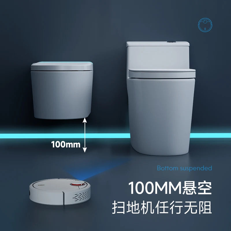 Wall mounted intelligent hidden water tank embedded wall row automatic toilet