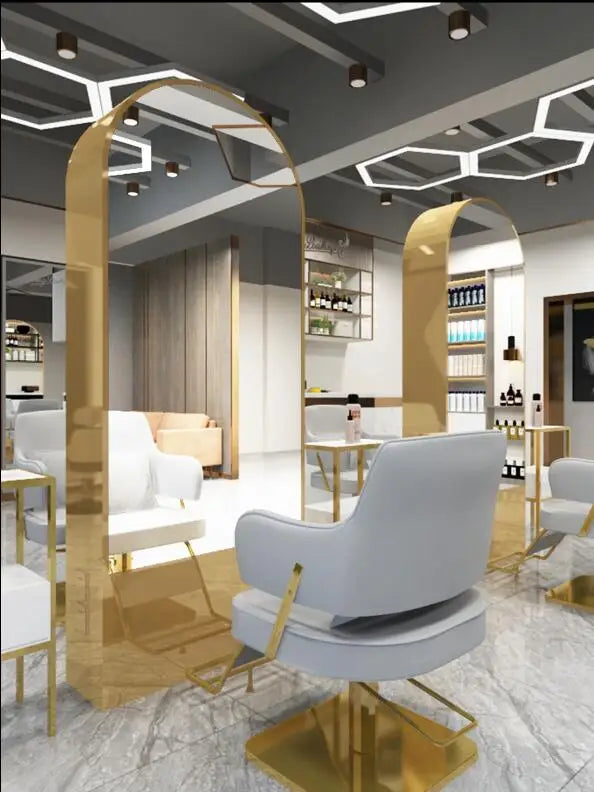 Wanghong barber shop Jingtai hairdresser mirror trendy double sided mirror cabinet integrated hair salon