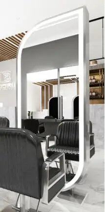Wanghong barber shop Jingtai hairdresser mirror trendy double sided mirror cabinet integrated hair salon