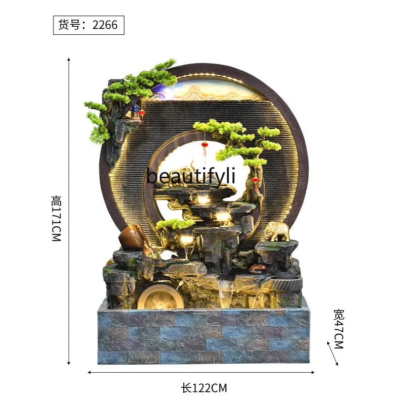 Water Curtain Wall Flowing Water Rockery Fountain Landscape Villa Decorative Screen Courtyard Fish Pond Landscape Decoration