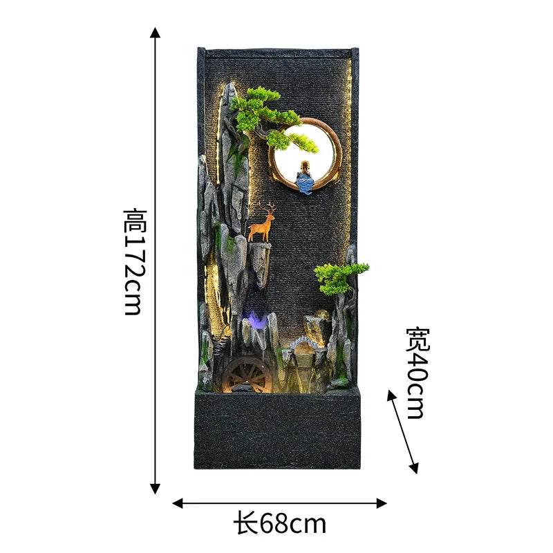 Water Curtain Wall Flowing Water Rockery Fountain Landscape Villa Decorative Screen Courtyard Fish Pond Landscape Decoration