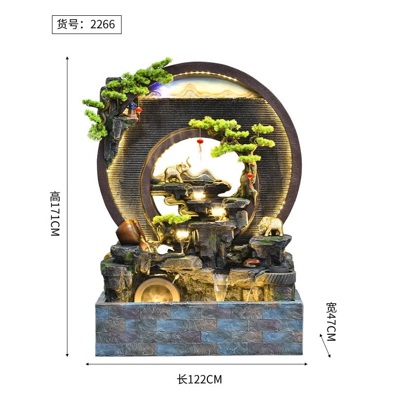 Water Curtain Wall Flowing Water Rockery Fountain Landscape Villa Decorative Screen Courtyard Fish Pond Landscape Decoration