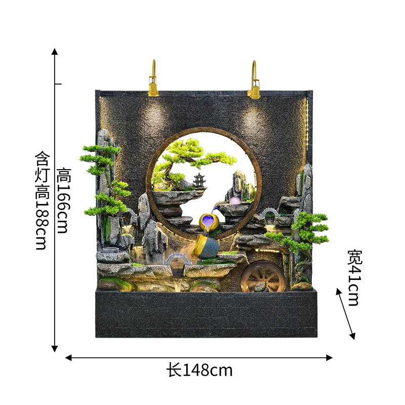 Water Curtain Wall Flowing Water Rockery Fountain Landscape Villa Decorative Screen Courtyard Fish Pond Landscape Decoration