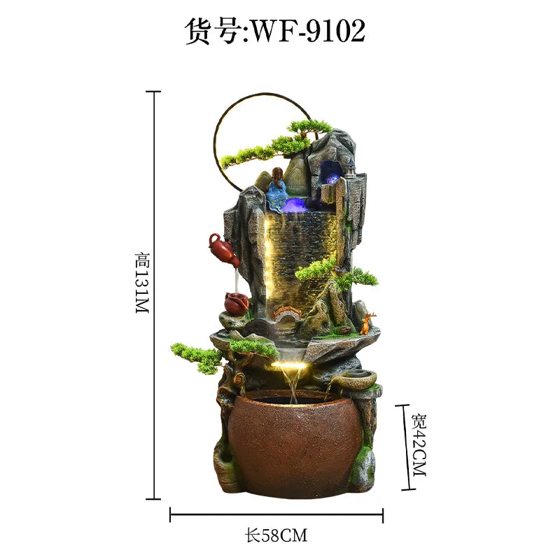 Water Curtain Wall Flowing Water Rockery Fountain Landscape Villa Decorative Screen Courtyard Fish Pond Landscape Decoration
