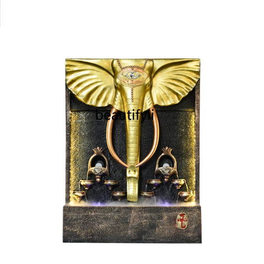 Water Fountain Elephant Floor Ornaments Water Curtain Wall Office Lucky Villa Entrance Hotel Club Opening Gift home accessories