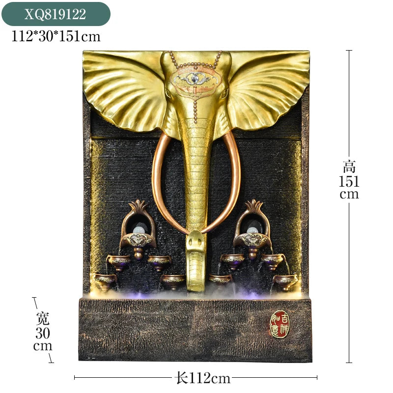 Water Fountain Elephant Floor Ornaments Water Curtain Wall Office Lucky Villa Entrance Hotel Club Opening Gift home accessories