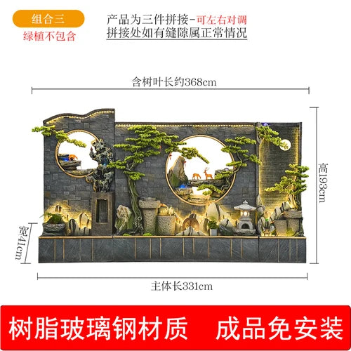 Water curtain wall rockery flowing water screen villa courtyard living room fountain fish pond decoration landscape ornaments