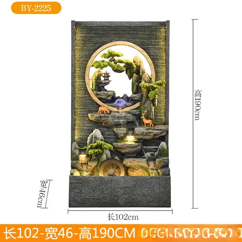 Water curtain wall rockery fountain decoration hotel living room screen decoration outdoor villa fish pond landscape decoration