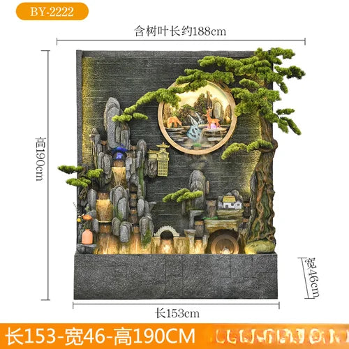 Water curtain wall rockery fountain decoration hotel living room screen decoration outdoor villa fish pond landscape decoration