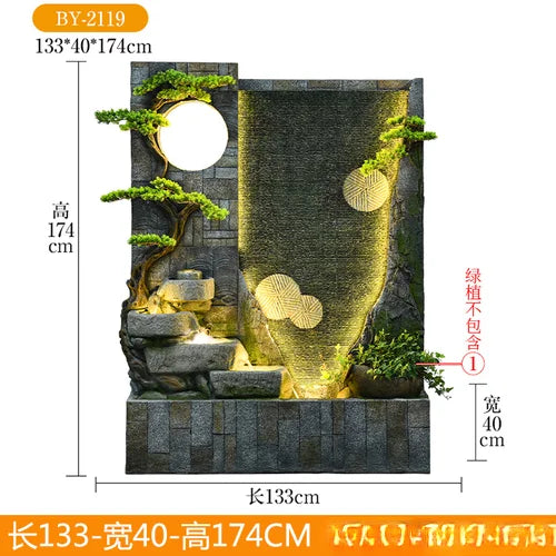 Water curtain wall rockery fountain decoration hotel living room screen decoration outdoor villa fish pond landscape decoration