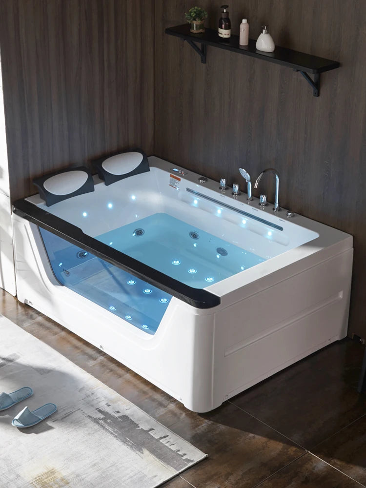 Waterfall water curtain Jacuzzi home single couple double thermostatic heated tub Upscale villa hotel bath
