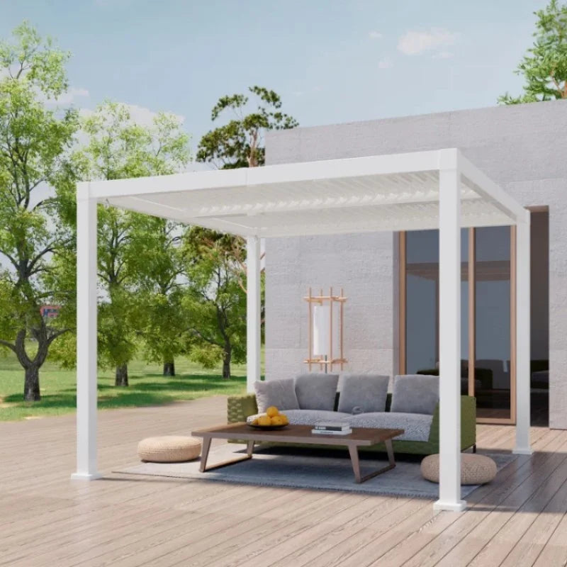 Waterproof Aluminum Louver Sunroom Outdoor Pavilion Electric Remote Controller Sunshade