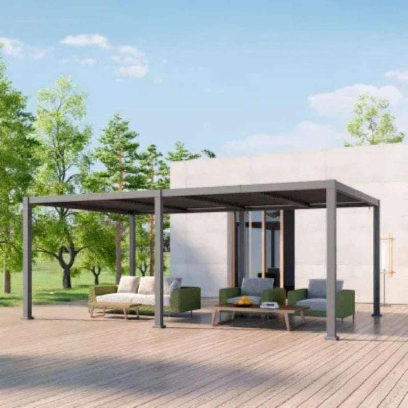 Waterproof Aluminum Louver Sunroom Outdoor Pavilion Electric Remote Controller Sunshade
