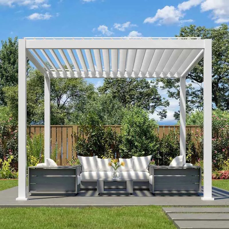 Waterproof Patio Arches Metal Panel Powder Coated Building Deck Gazebo Bioclimatic Louvered Aluminum Pergola Made In China
