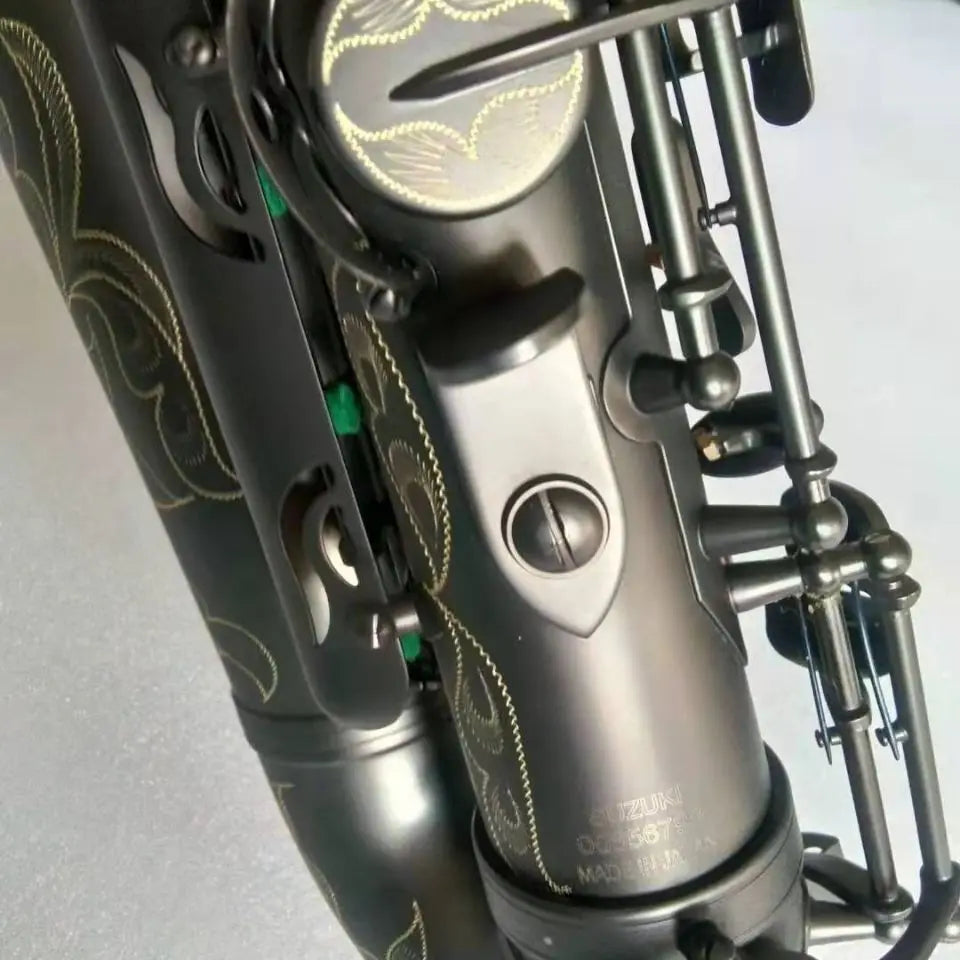 Western wind instrument alto saxophone SUZUKI Suzuki black nickel matte full body carving factory direct sales