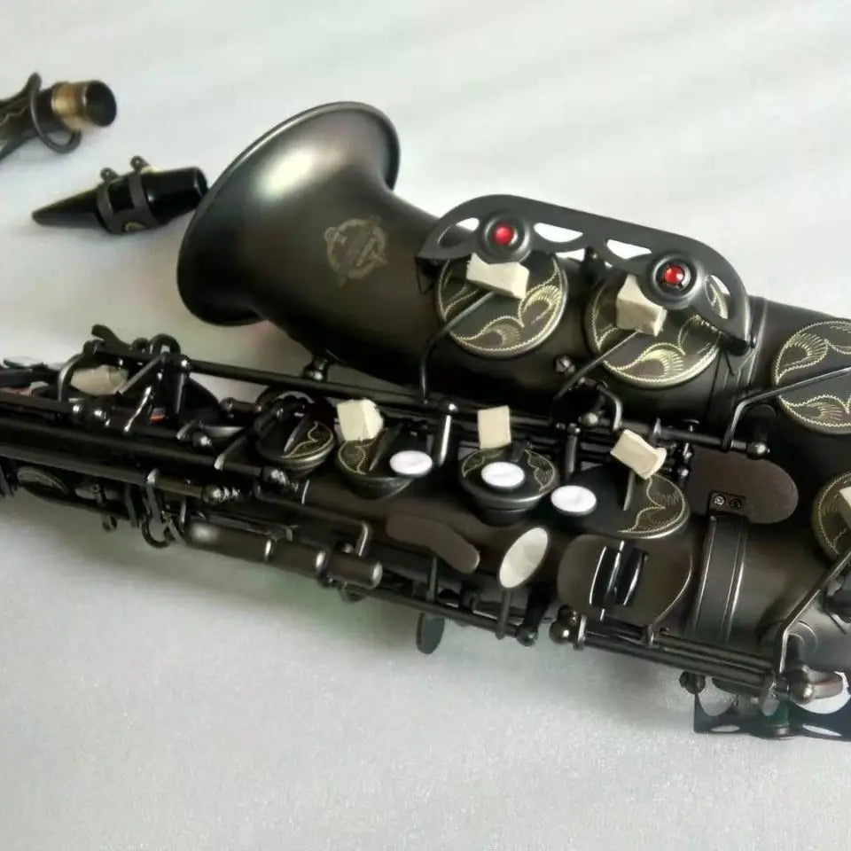 Western wind instrument alto saxophone SUZUKI Suzuki black nickel matte full body carving factory direct sales