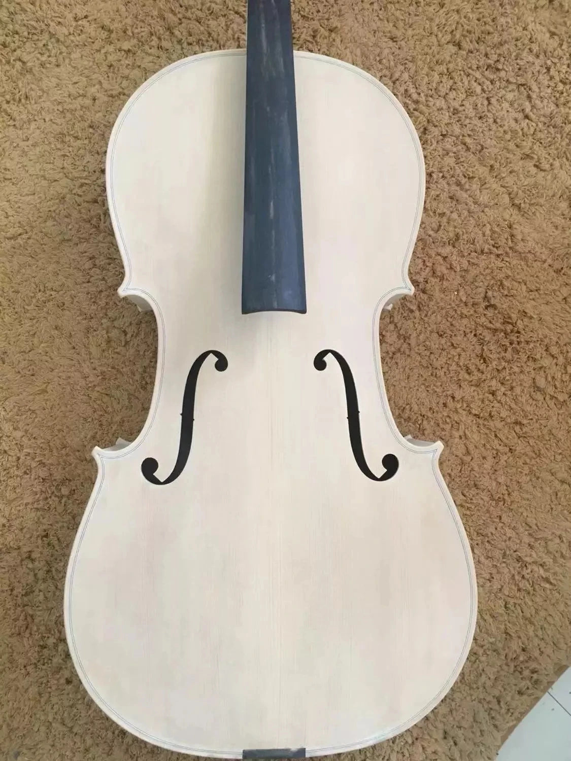 MMOOKA White Cello 4/4 size unvarnished cello with ebony fingerboard