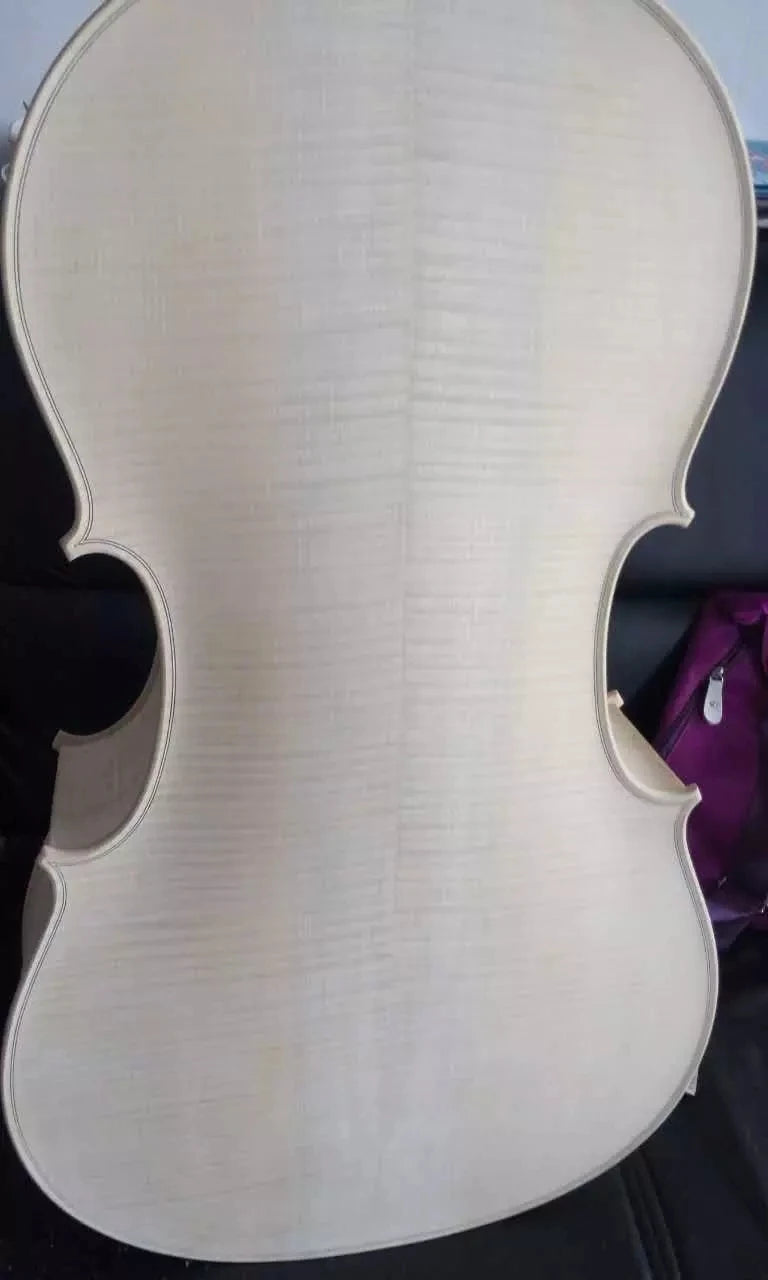 MMOOKA White Cello 4/4 size unvarnished cello with ebony fingerboard