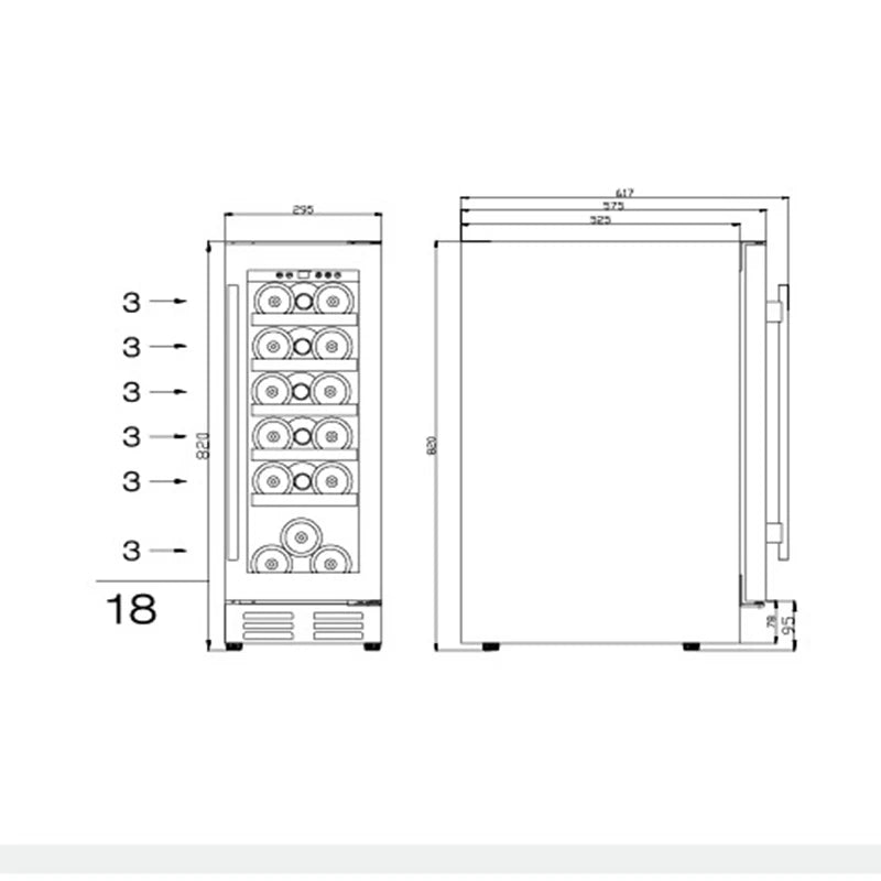 Wholesale Luxury Dual zone vino stand compressor stainless chiller electric wine cooler cellar fridge