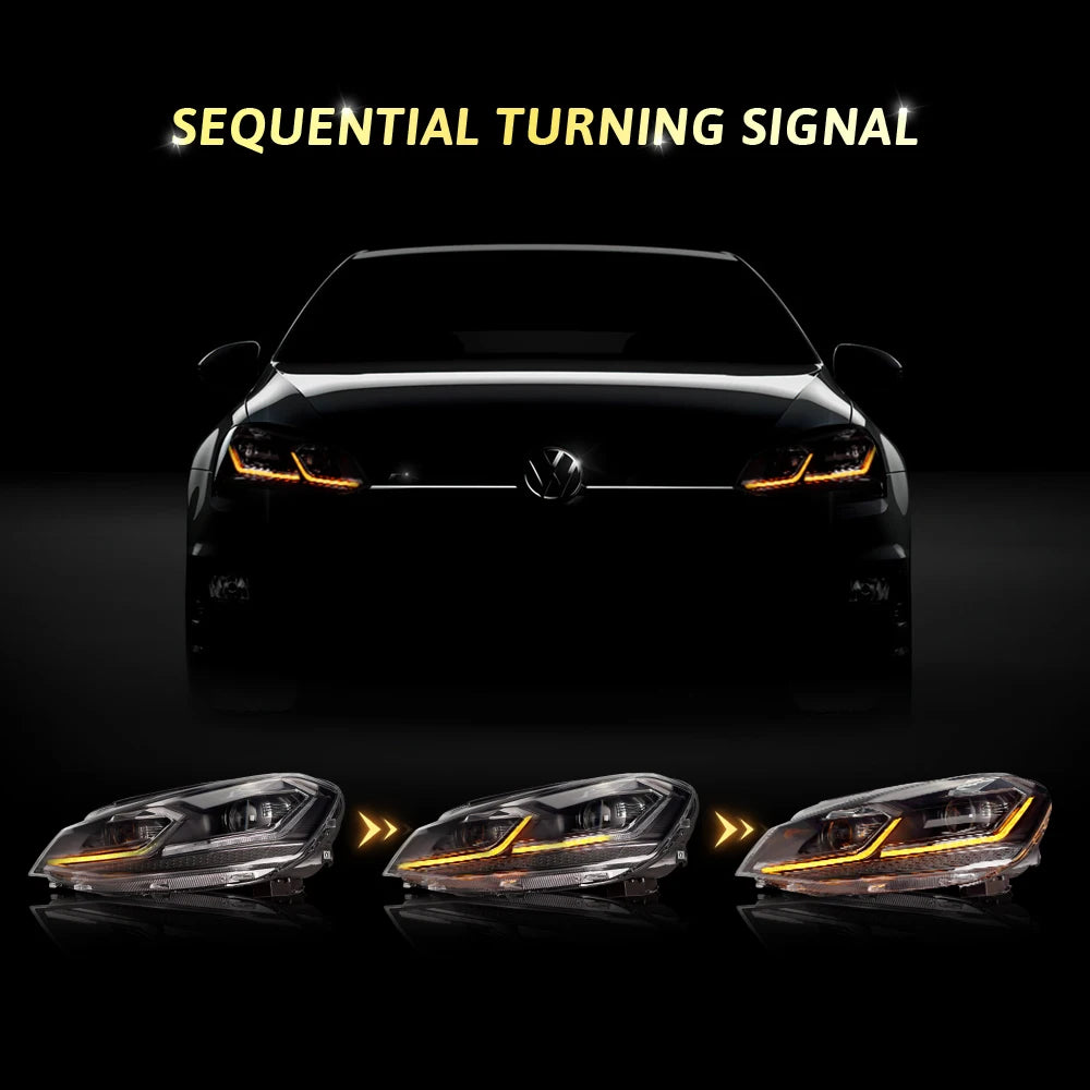 Wholesale led kopf lichter fit für GOLF 7 scheinwerfer mit Sequential drehen signal 2014-2017 für golf mk7 mit 7.5 aussehen