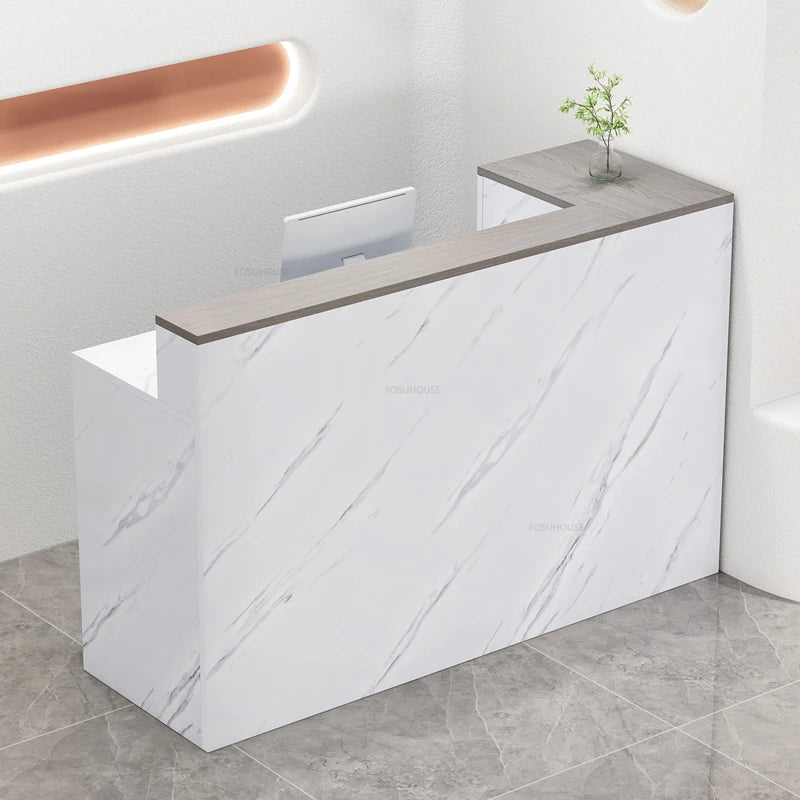 Wooden Beauty Salon Reception Desks Shop Counter Simple Office Cash Register Modern Clothing Store Small Bar Table Church Pulpit