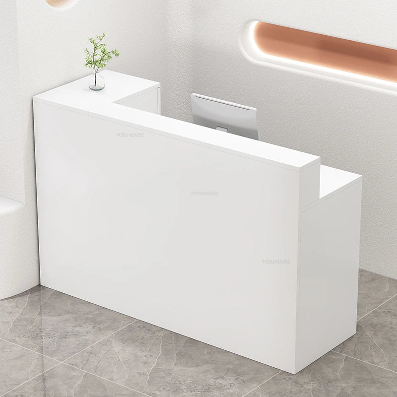 Wooden Beauty Salon Reception Desks Shop Counter Simple Office Cash Register Modern Clothing Store Small Bar Table Church Pulpit