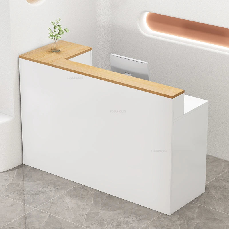 Wooden Beauty Salon Reception Desks Shop Counter Simple Office Cash Register Modern Clothing Store Small Bar Table Church Pulpit