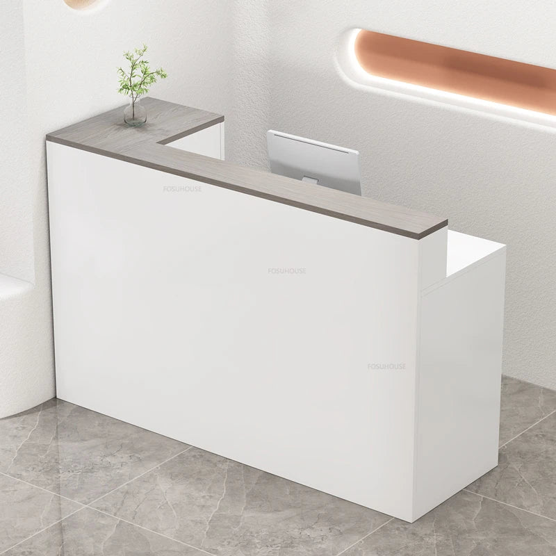 Wooden Beauty Salon Reception Desks Shop Counter Simple Office Cash Register Modern Clothing Store Small Bar Table Church Pulpit