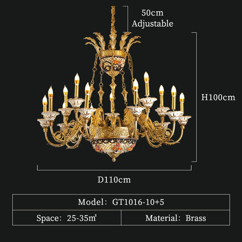 XUANZHAO Brass French Style Chandelier Luxury High-End Design Villa Hotel Lobby Living Room Decorative Lamp