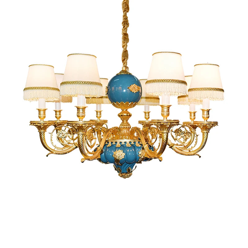 XUANZHAO French All-Brass Carved Chandelier Hotel Creative Chandelier Villa Hall Luxury Art Chandelier