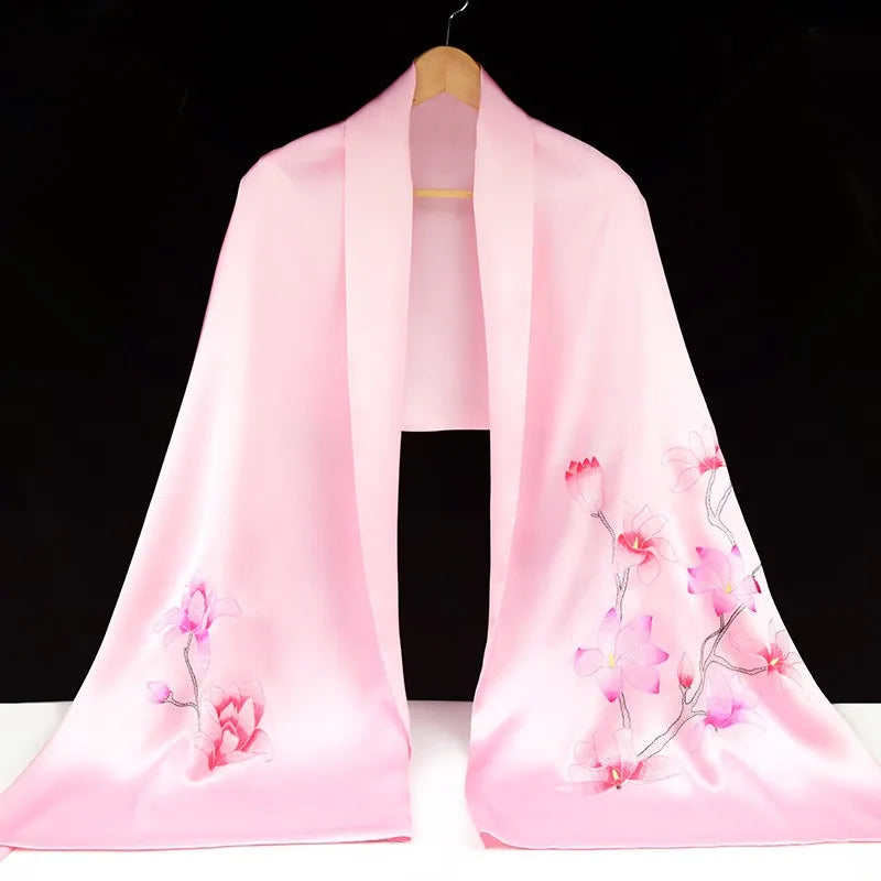 Xiuzhuang Self sells 2023 New Double layered Silk Shawl "Girl Flower" Handmade Embroidered Festival Gift