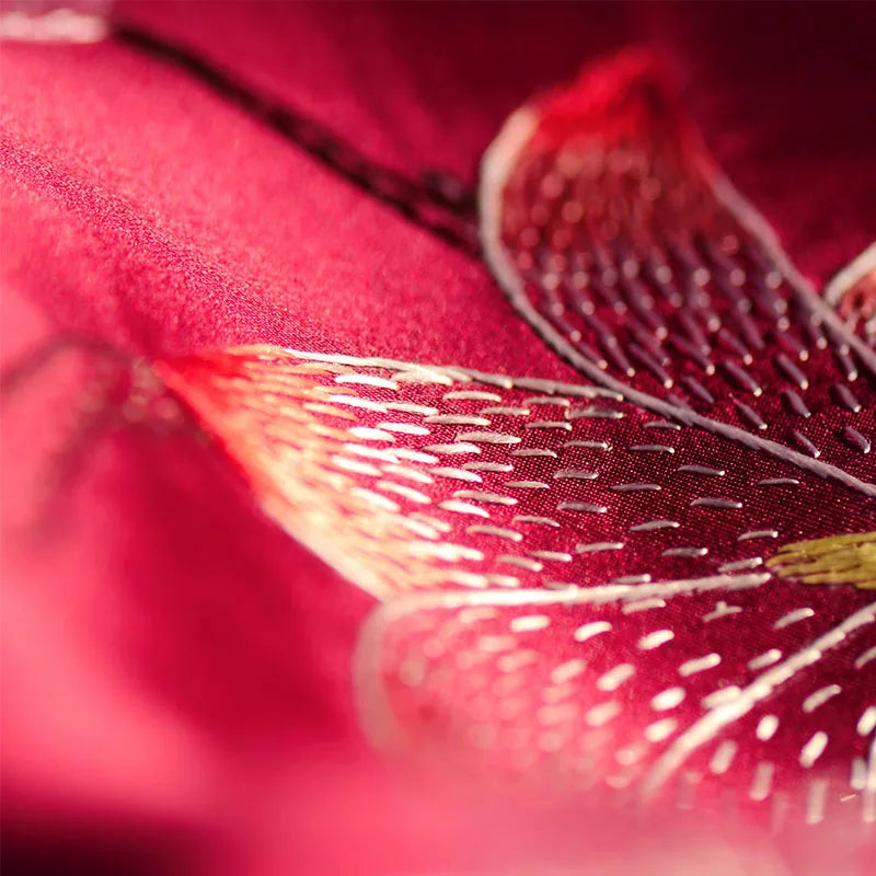 Xiuzhuang Self sells 2023 New Double layered Silk Shawl "Girl Flower" Handmade Embroidered Festival Gift