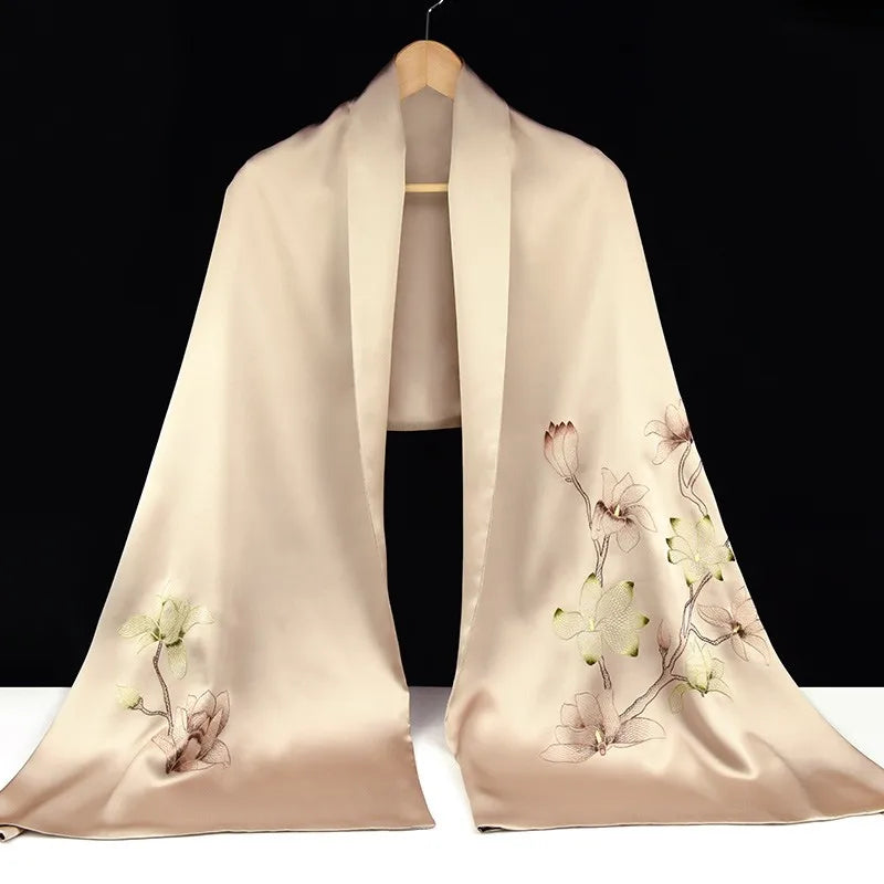 Xiuzhuang Self sells 2023 New Double layered Silk Shawl "Girl Flower" Handmade Embroidered Festival Gift