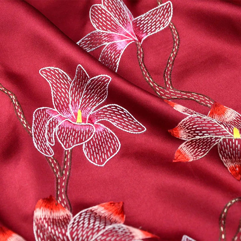 Xiuzhuang Self sells 2023 New Double layered Silk Shawl "Girl Flower" Handmade Embroidered Festival Gift