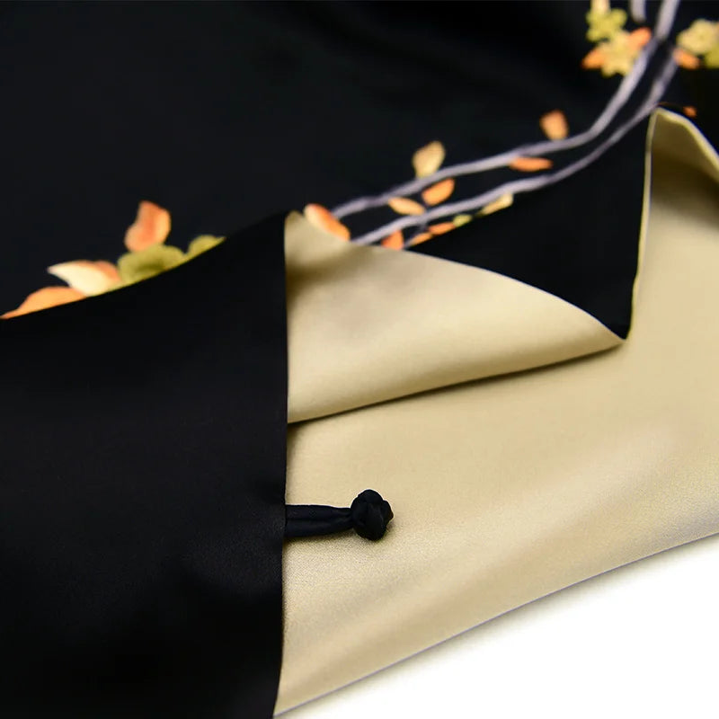 Xiuzhuang Self sells 2023 New Festival Gifts for Elderly Silk Handmade Embroidered Women's Shawl Scarves