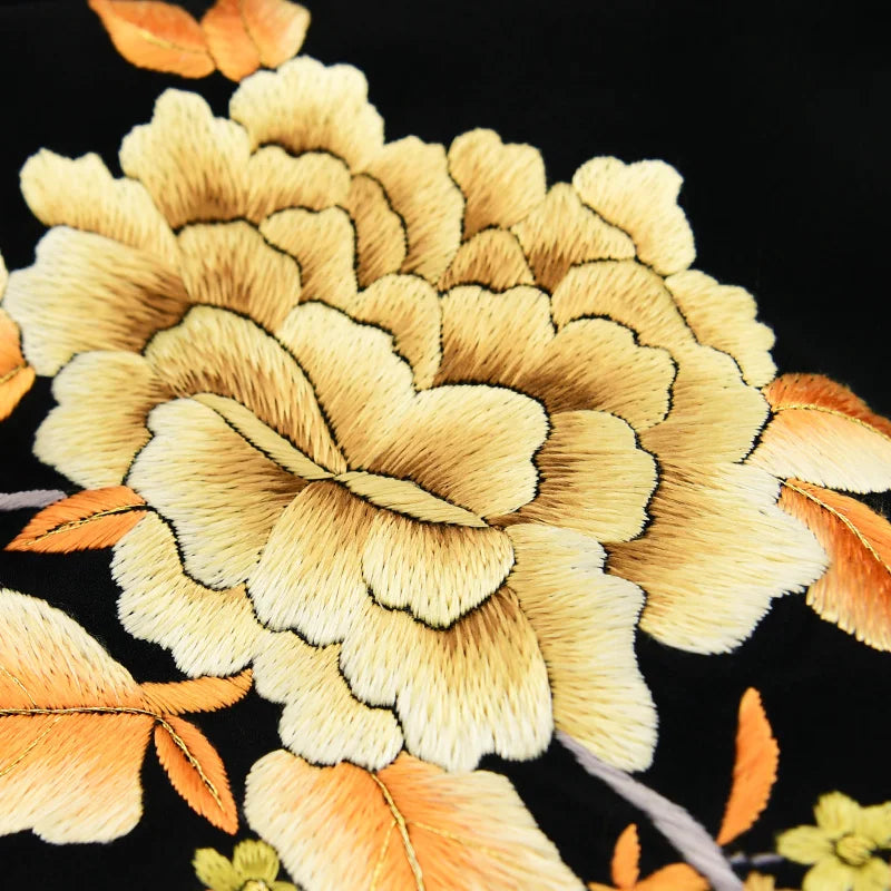 Xiuzhuang Self sells 2023 New Festival Gifts for Elderly Silk Handmade Embroidered Women's Shawl Scarves