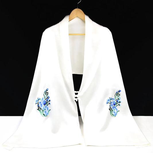 Xiuzhuang Self sold 2023 New Handmade Su Embroidered Silk Scarf Shawl for Women's Multi functional and Versatile Ethnic Style Sc