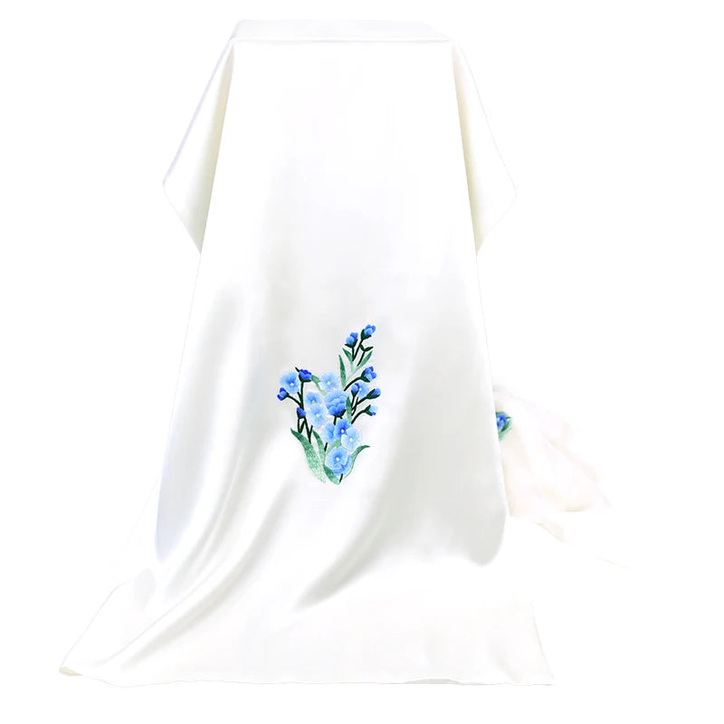 Xiuzhuang Self sold 2023 New Handmade Su Embroidered Silk Scarf Shawl for Women's Multi functional and Versatile Ethnic Style Sc