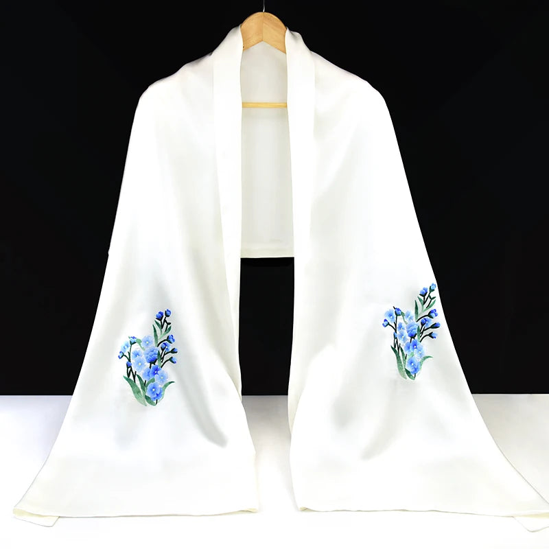 Xiuzhuang Self sold 2023 New Handmade Su Embroidered Silk Scarf Shawl for Women's Multi functional and Versatile Ethnic Style Sc