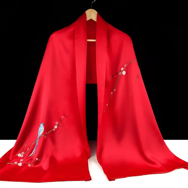 Xiuzhuang Self sold 2023 New Long Style Embroidered Shawl Women's Suzhou Embroidered Silk Handmade Scarf Shawl Wedding Gift