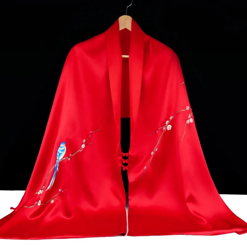 Xiuzhuang Self sold 2023 New Long Style Embroidered Shawl Women's Suzhou Embroidered Silk Handmade Scarf Shawl Wedding Gift